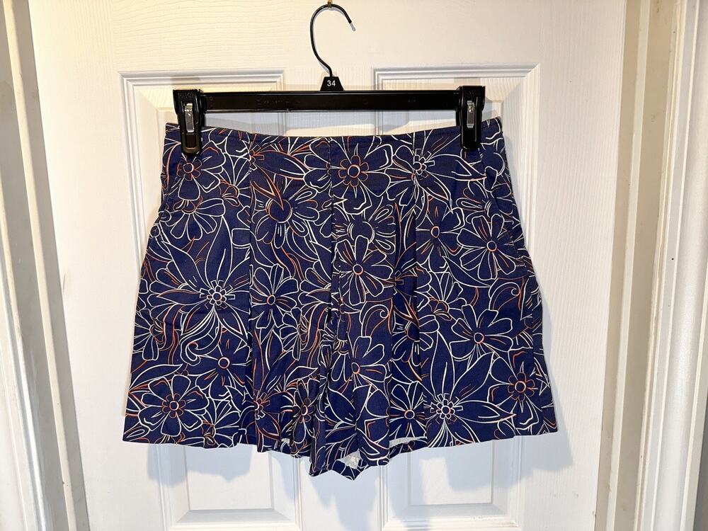 NWOT Maeve Anthropologie Blue Floral Tennis Skort Shorts Size 6